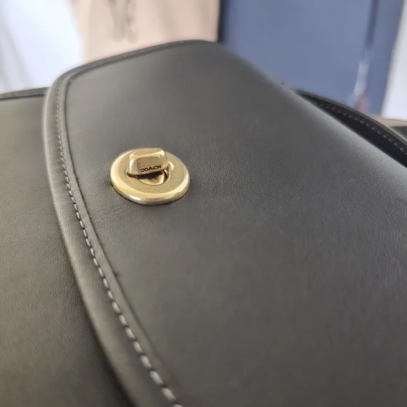 Coach Kip Turnlock Black Crossbody Bag - Picture 9 of 14